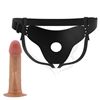 Arnes con dildo de suave textura y conejo estimulador